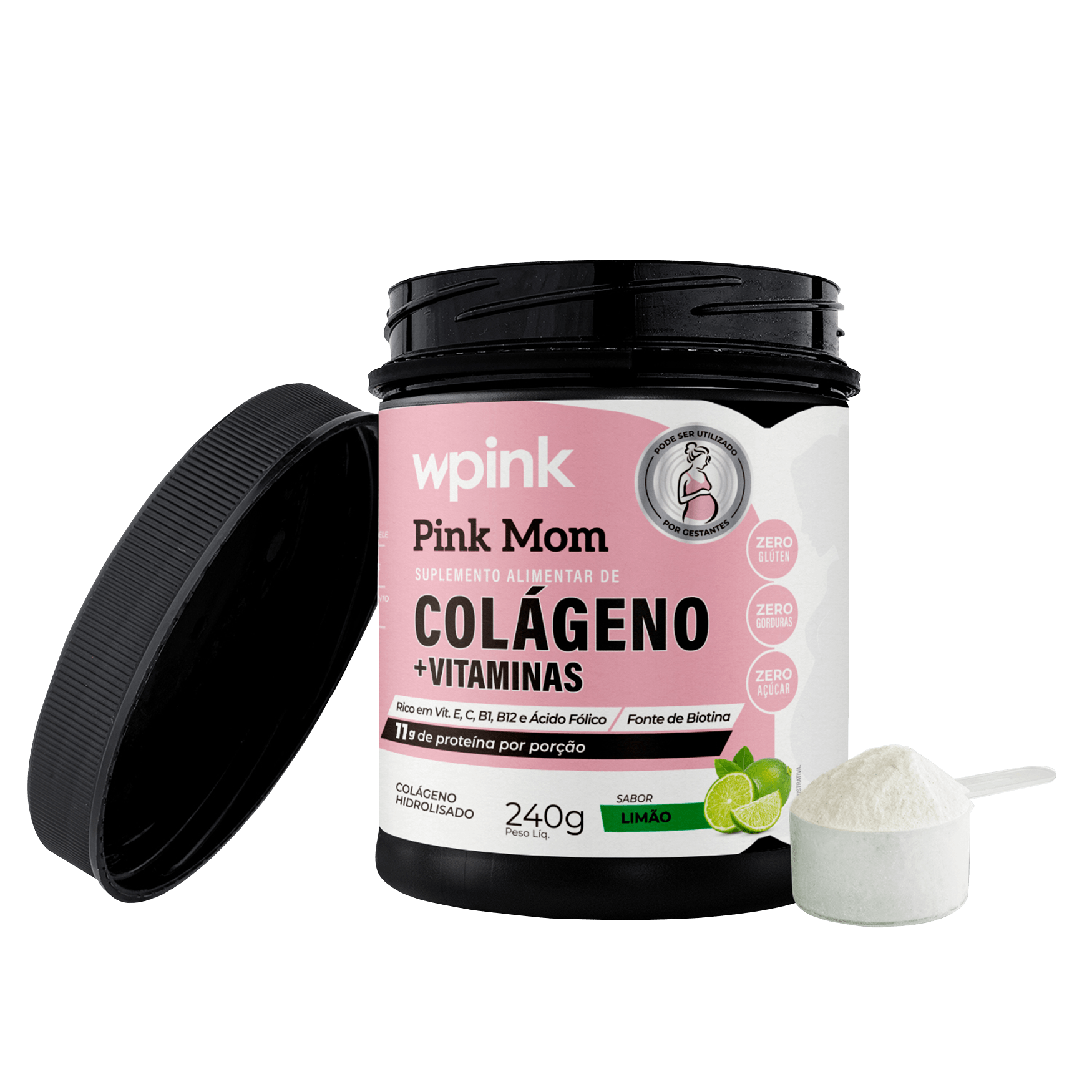 colágeno pink mom de limão - 240g - wp - foto 5