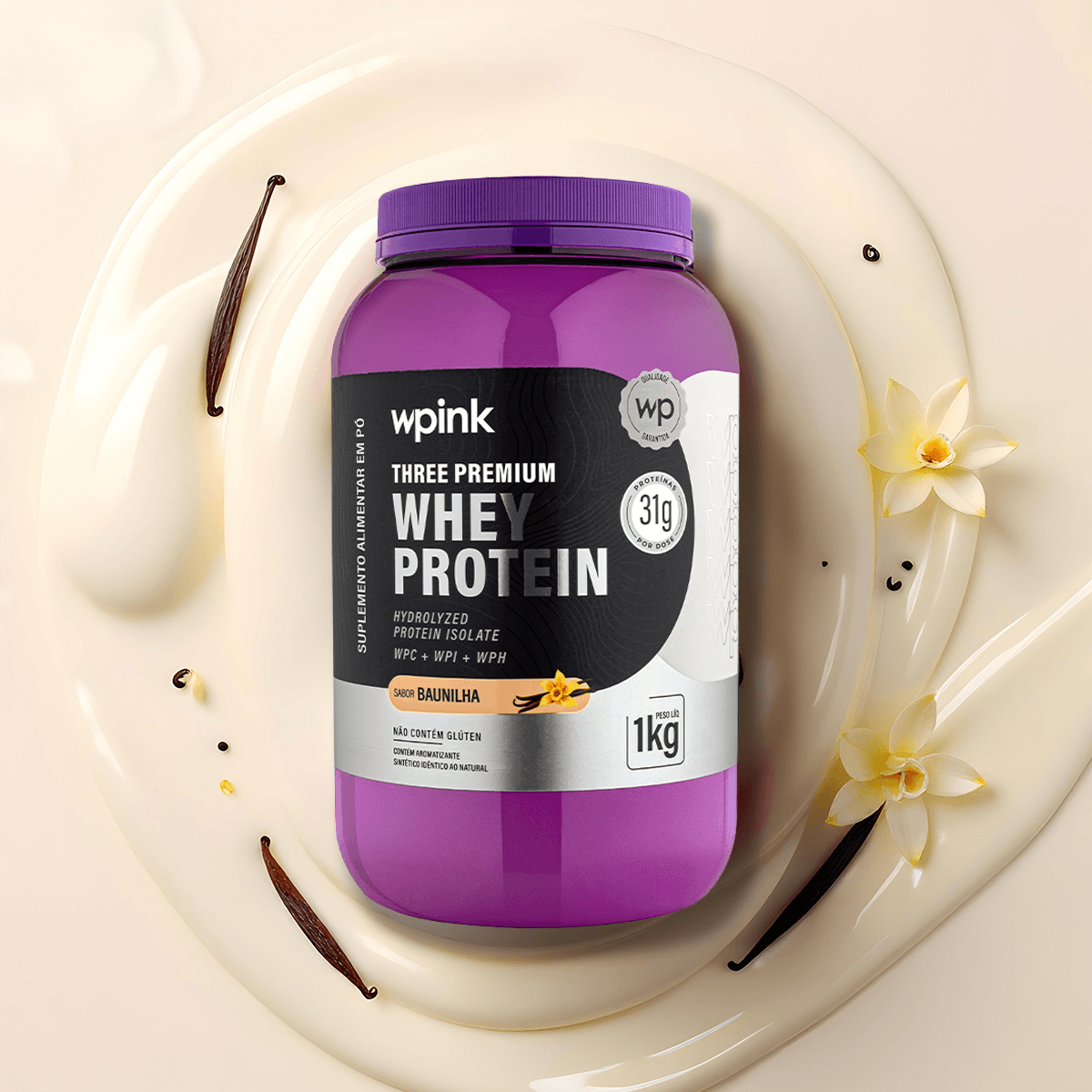 three premium whey protein baunilha 3w - (1kg) - wp - foto 3