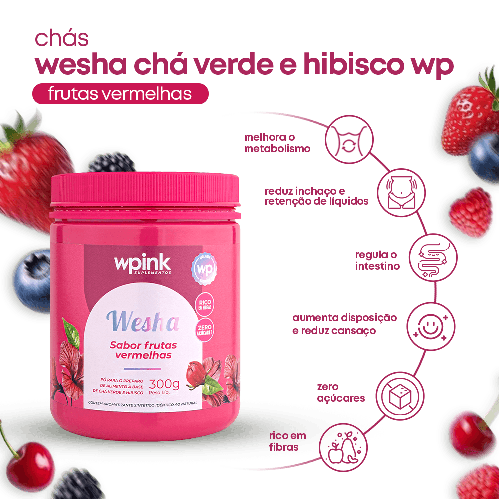 wesha chá verde e hibisco - 300g - wp - foto 2